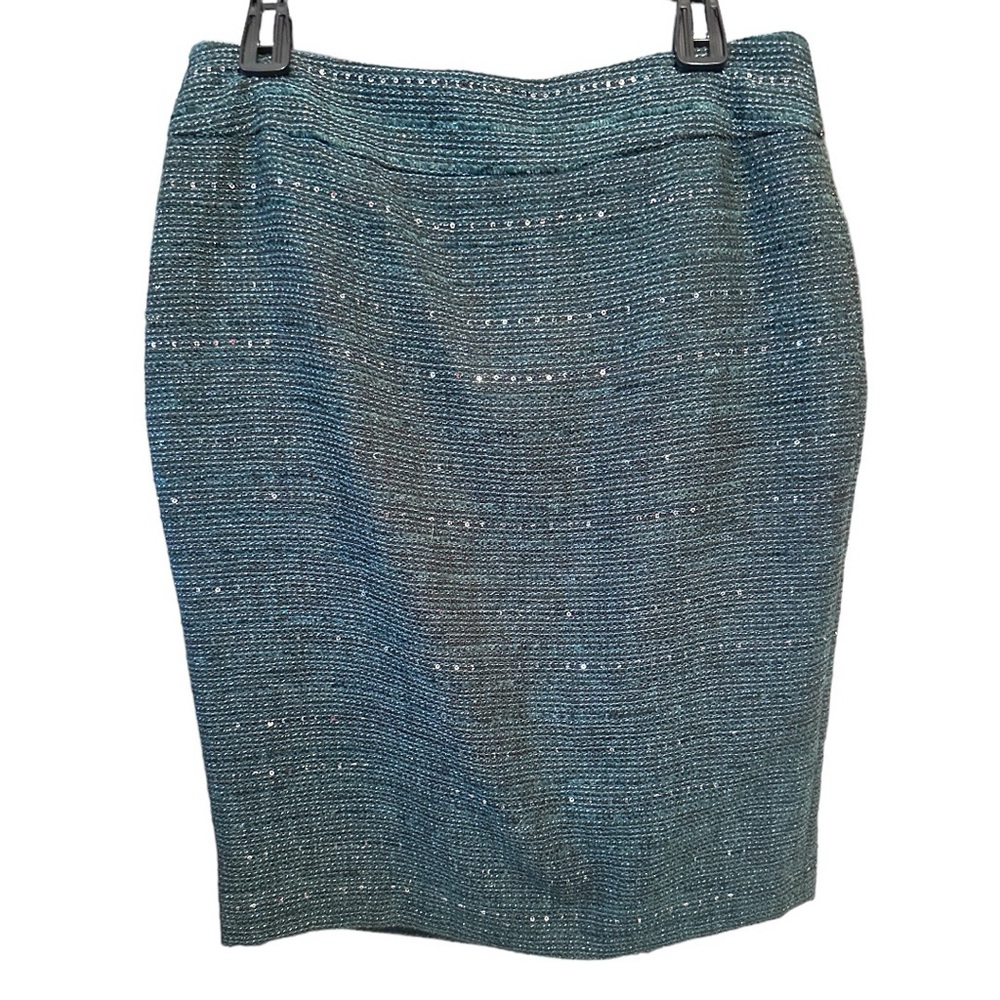 Albert Nipon Boutique Green Mix Pencil Skirt